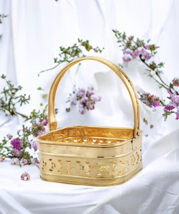 brass flower basket