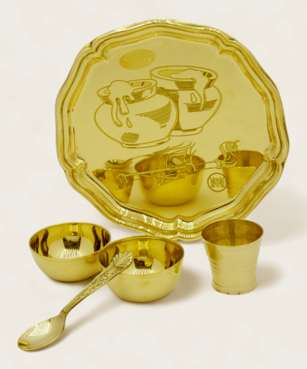 Pure Brass Laddu Gopal Pooja Set bhog set